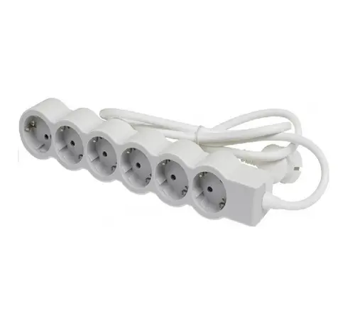 РАЗКЛОНИТЕЛ 6х ШУКО С КАБЕЛ LEGRAND - БЯЛ/СИВ