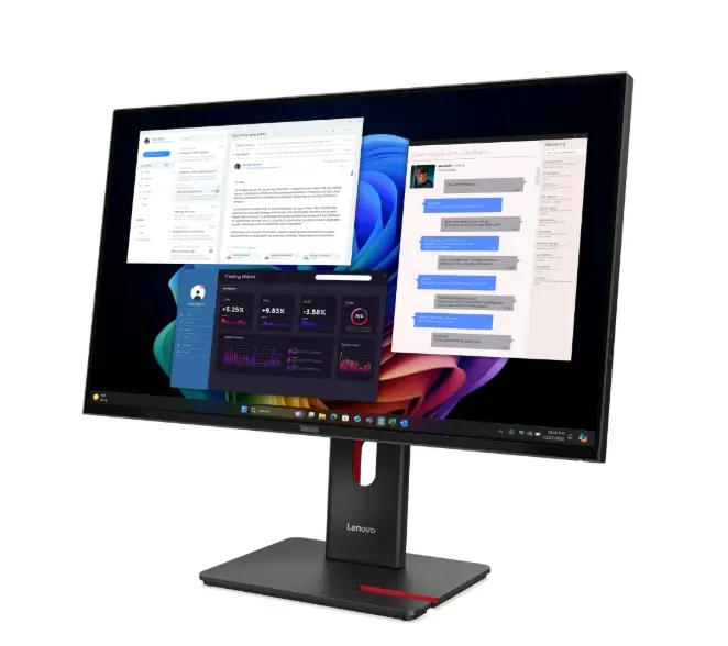 Monitor, Lenovo ThinkVision T27ud-40 27" IPS WLED, 3840x2160, 16:9, 48Hz - 60Hz, 4ms, 350 cd/m2, 1500:1, USB hub, HDMI, USB-C, RJ45, Tilt, Swivel - image 2