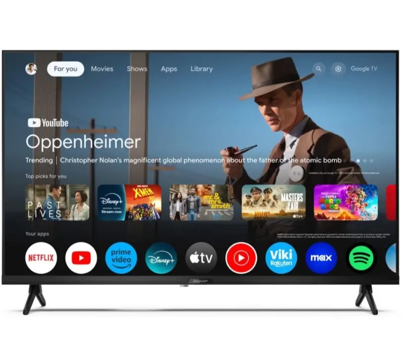 Телевизор, Sharp 32GF3265E, 32" Full HD QLED Google TV, 1920x1080 Frameless, 1 000 000:1, Active Motion 400, DVB-T/T2/C/S/S2, HDR10, Speaker 2x8W, Dolby Digital, Google Cast, HDMI (ARC/CEC), CI+, 3.5mm Headphone jack / line-out, RJ 45, 2xUSB, Wi-Fi, Bluetooth, Mini - image 4