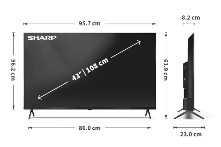 Телевизор, Sharp 43HL4265E, 43" Google TV, 4K Ultra HD 3840x2160 Frameless, 1 000 000:1, AQUOS, DVB-T/T2/C/S/S2, Active Motion 1000, HDR10, Dolby Atmos, Dolby Vision, Google Assistant, Google Cast, HDMI 2.1 with eARC, 3.5mm Headphone jack / line-out, USB, Wi-Fi - image 6