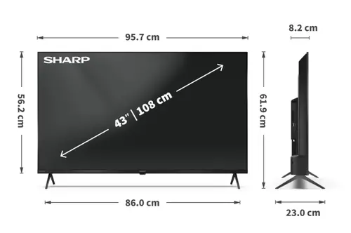 Телевизор, Sharp 43HL4265E, 43" Google TV, 4K Ultra HD  3840x2160 Frameless, 1 000 000:1, AQUOS, DVB-T/T2/C/S/S2, Active Motion 1000, HDR10, Dolby Atmos, Dolby Vision, Google Assistant, Google Cast, HDMI 2.1 with eARC, 3.5mm Headphone jack / line-out, USB, Wi-Fi - image 6