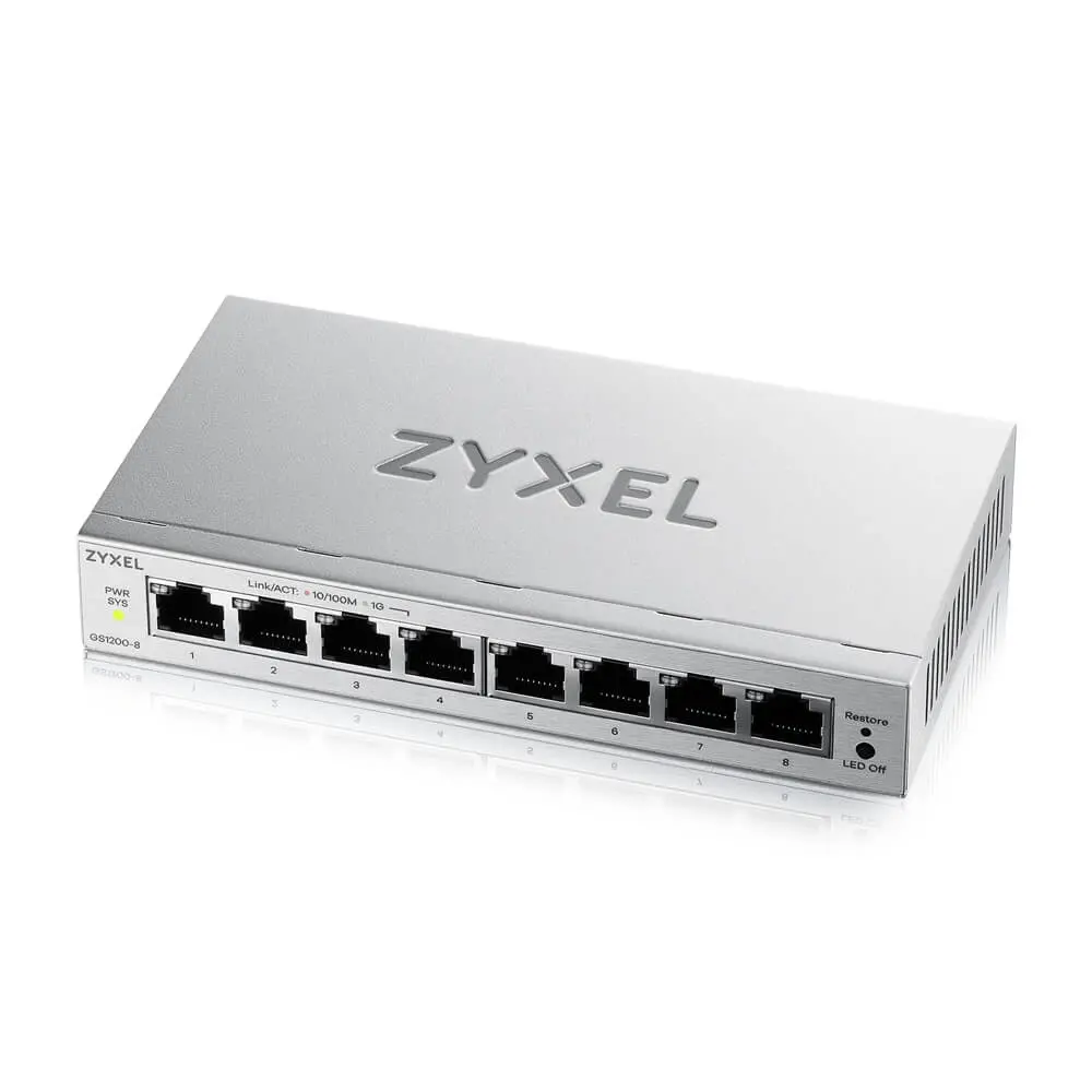 Switch, ZyXEL GS1200-8 v3, επιτραπέζιος Gigabit Switch 8 θυρών με web διαχείριση - image 2