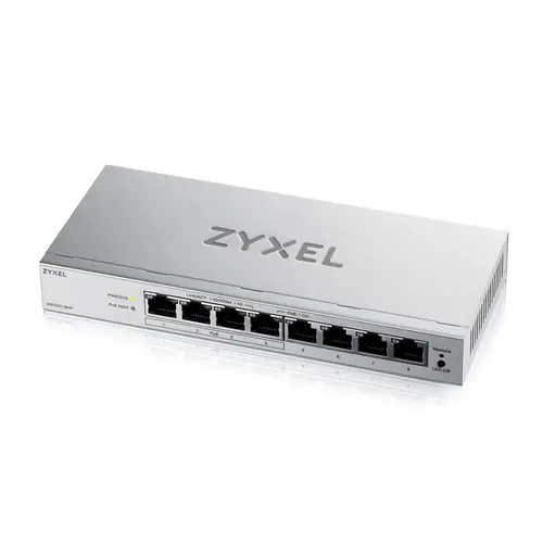 Switch, ZyXEL GS1200-8HP v3, Desktop Switch Gigabit PoE+ cu 8 porturi și gestionare web, 4x PoE, 68 Watt - 3