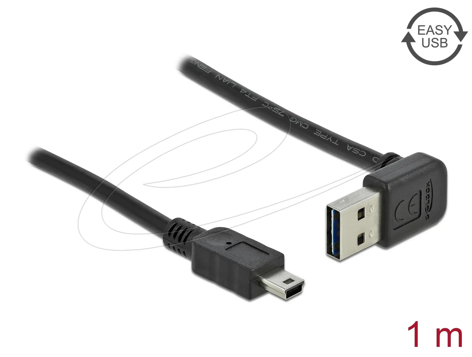 Καλώδιο Delock EASY-USB-A 2.0 αρσενικό σε USB Mini-B αρσενικό, 1m, μαύρο