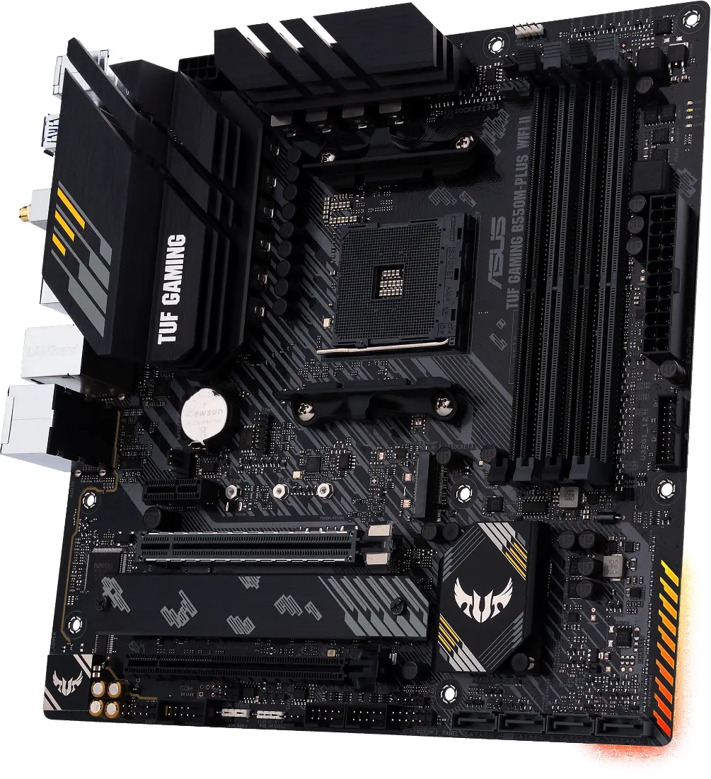 Дънна платка ASUS TUF GAMING B550M-PLUS WIFI II, AMD AM4, micro ATX, 4x DDR4, dual M.2, Wi-Fi 6, PCIe 4.0, Aura Sync RGB - image 6