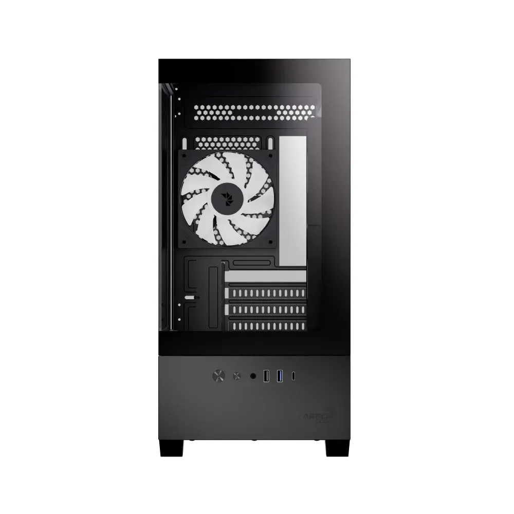 AeroCool кутия Case mATX - P300D Digi-G-BK-v1 - Digital Display, USB-C, 3 x 120 mm A-RGB - image 1