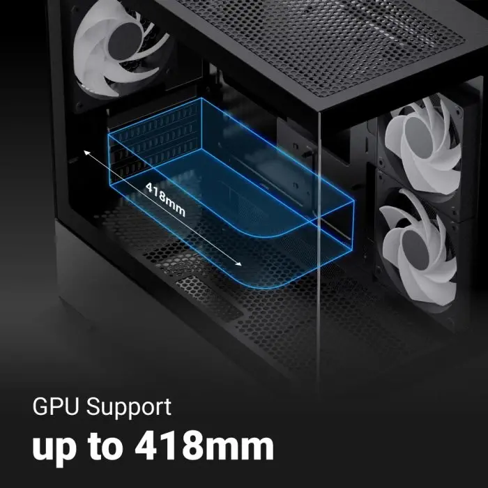 AeroCool кутия Case mATX - P300D Digi-G-BK-v1 - Digital Display, USB-C, 3 x 120 mm A-RGB - image 12