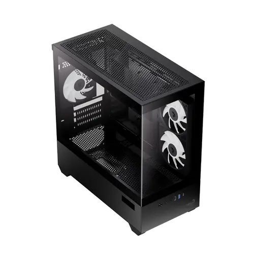 AeroCool кутия Case mATX - P300D Digi-G-BK-v1 - Digital Display, USB-C, 3 x 120 mm A-RGB - image 2