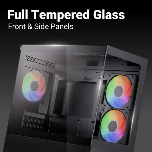 AeroCool кутия Case mATX - P300D Digi-G-BK-v1 - Digital Display, USB-C, 3 x 120 mm A-RGB - image 8