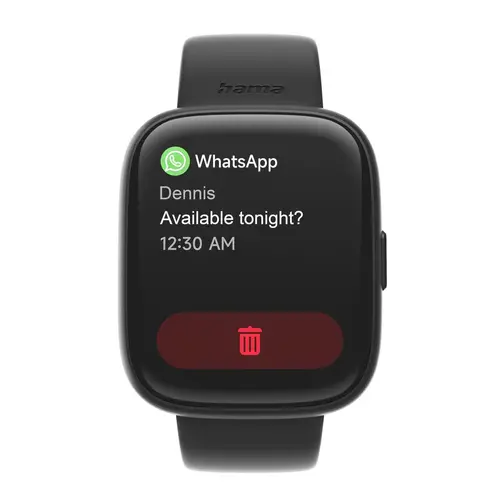HAMA Смарт часовник "4000", функция за разговори, анализ на съня, водоустойчив, 46 мм, черен - image 1