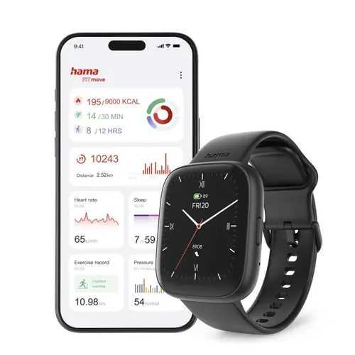 HAMA Smartwatch „4000", funcție de apeluri, analiza somnului, rezistent la apă, 46 mm, negru - 5