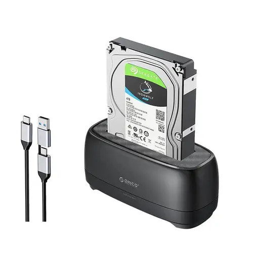 Orico докинг станция Storage - HDD/SSD Dock - 2.5/3.5 inch USB-C/A - DD18C3-EU-BK - image 1