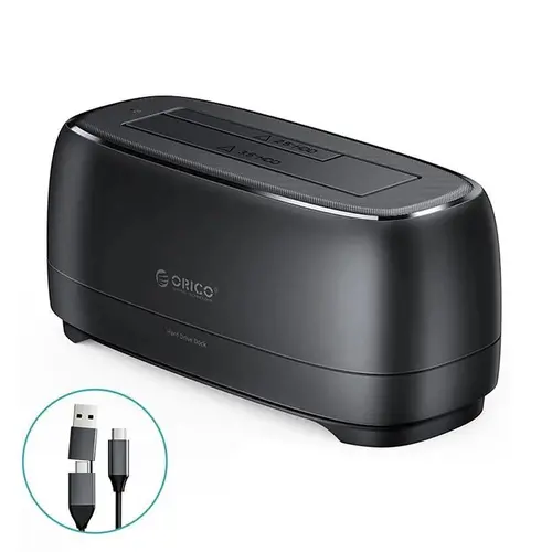 Orico докинг станция Storage - HDD/SSD Dock - 2.5/3.5 inch USB-C/A - DD18C3-EU-BK