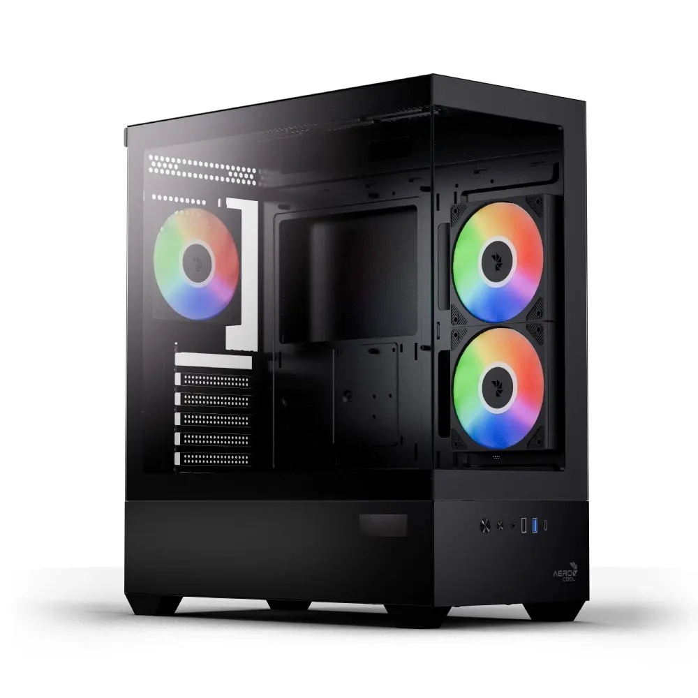 AeroCool carcasă Case ATX - P500D Digi-G-BK-v1 - Afișaj digital, USB-C, 3 x 120 mm A-RGB