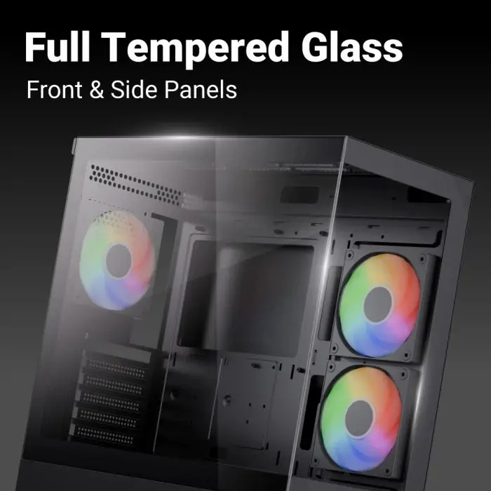 AeroCool кутия Case ATX - P500D Digi-G-BK-v1 - Digital Display, USB-C, 3 x 120 mm A-RGB - image 5