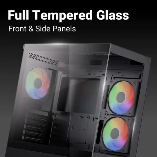 AeroCool carcasă Case ATX - P500D Digi-G-BK-v1 - Afișaj digital, USB-C, 3 x 120 mm A-RGB - 6