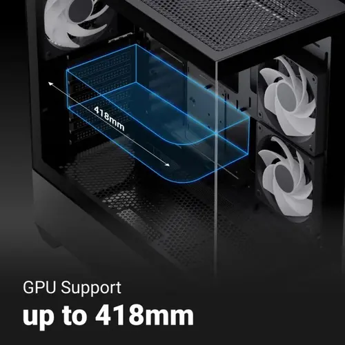 AeroCool кутия Case ATX - P500D Digi-G-BK-v1 - Digital Display, USB-C, 3 x 120 mm A-RGB - image 9