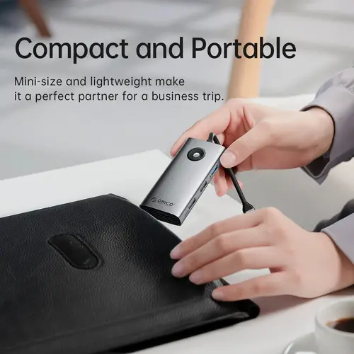 Orico докинг станция Docking Station Type-C - PW11-6P-GY-EP - HDMI x 1, USB-C x 1, USB3.0 x 3, USB-C PD100W x 1 - image 3