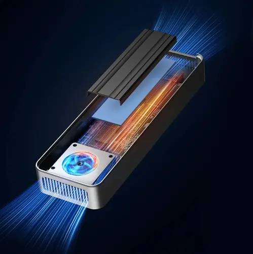Orico външна кутия за диск Storage - Case - M.2 NVMe M key - USB-C/A, 20Gbps, Built-in Air Cooling, Aluminium - OUM2-G20-SV - image 5