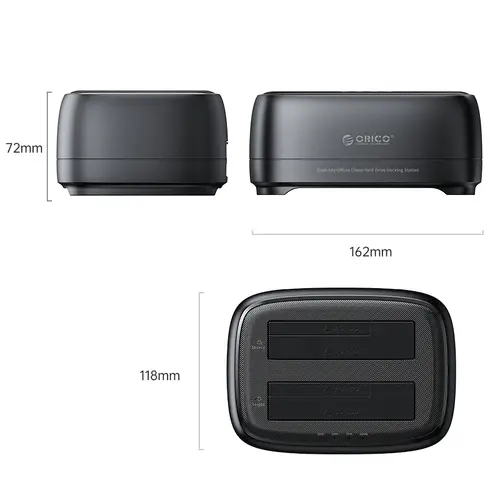 Orico докинг станция Storage - HDD/SSD Dock - 2 BAY Offline Clone 2.5/3.5 USB-C/USB-A - DD28C3-C - image 1