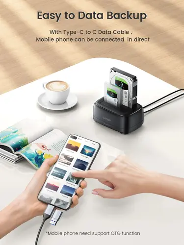 Orico докинг станция Storage - HDD/SSD Dock - 2 BAY Offline Clone 2.5/3.5 USB-C/USB-A - DD28C3-C - image 2