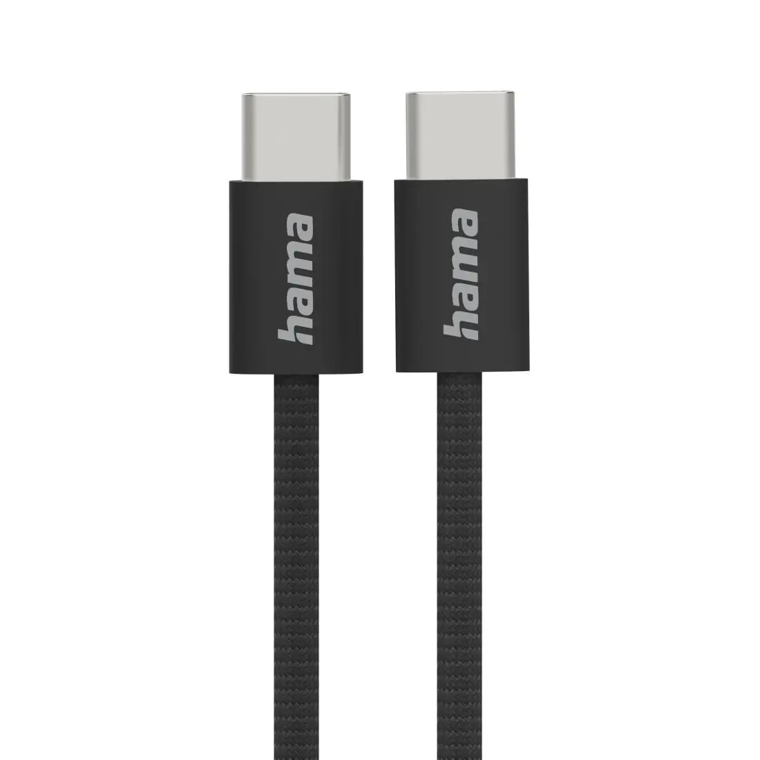 HAMA Cablu de încărcare "Fabric", USB-C - USB-C, 1 m, Nylon, negru