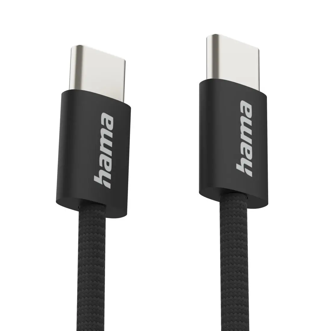 HAMA Кабел за зареждане "Fabric", USB-C - USB-C, 1 m, Nylon, черен - image 4