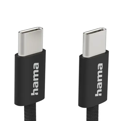 HAMA Кабел за зареждане "Fabric", USB-C - USB-C, 1 m, Nylon, черен - image 5