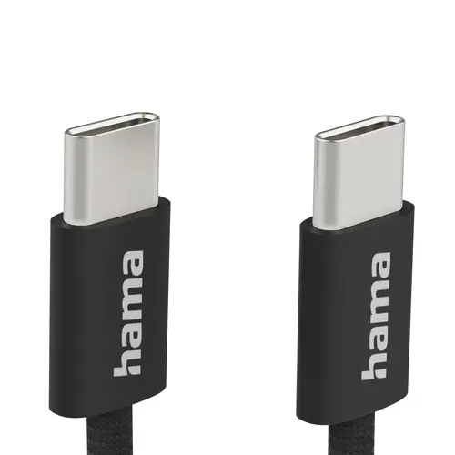HAMA Кабел за зареждане "Fabric", USB-C - USB-C, 1 m, Nylon, черен - image 9