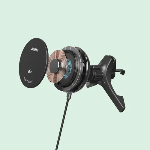 HAMA Безжично зарядно устройство Qi2, 15W, за кола, черно - image 10