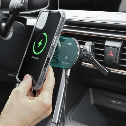 HAMA Безжично зарядно устройство Qi2, 15W, за кола, черно - image 20