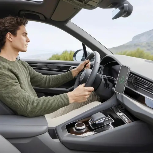 HAMA Безжично зарядно устройство Qi2, 15W, за кола, черно - image 22