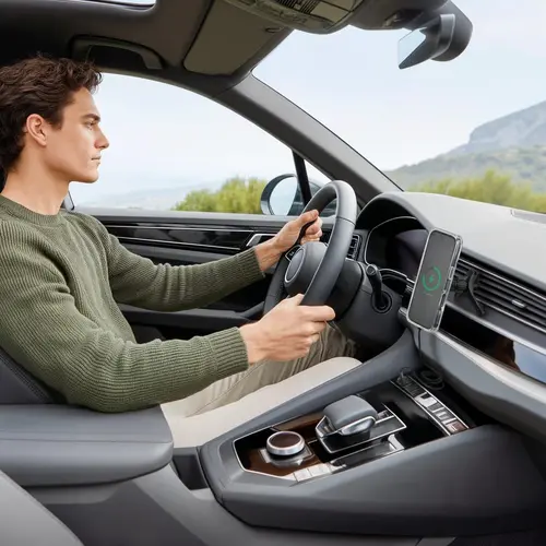 HAMA Безжично зарядно устройство Qi2, 15W, за кола, черно - image 5