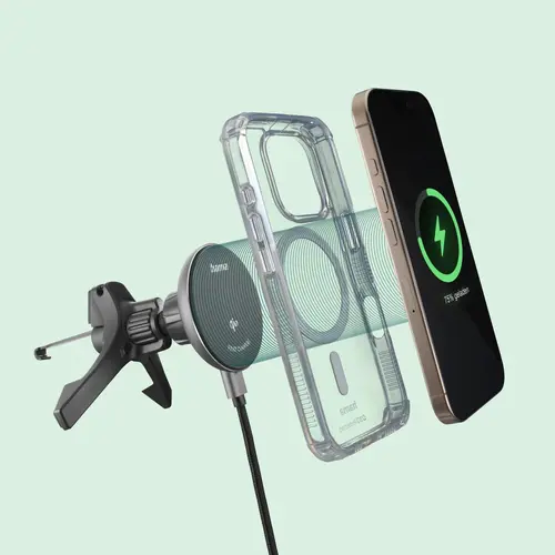 HAMA Безжично зарядно устройство Qi2, 15W, за кола, черно - image 9