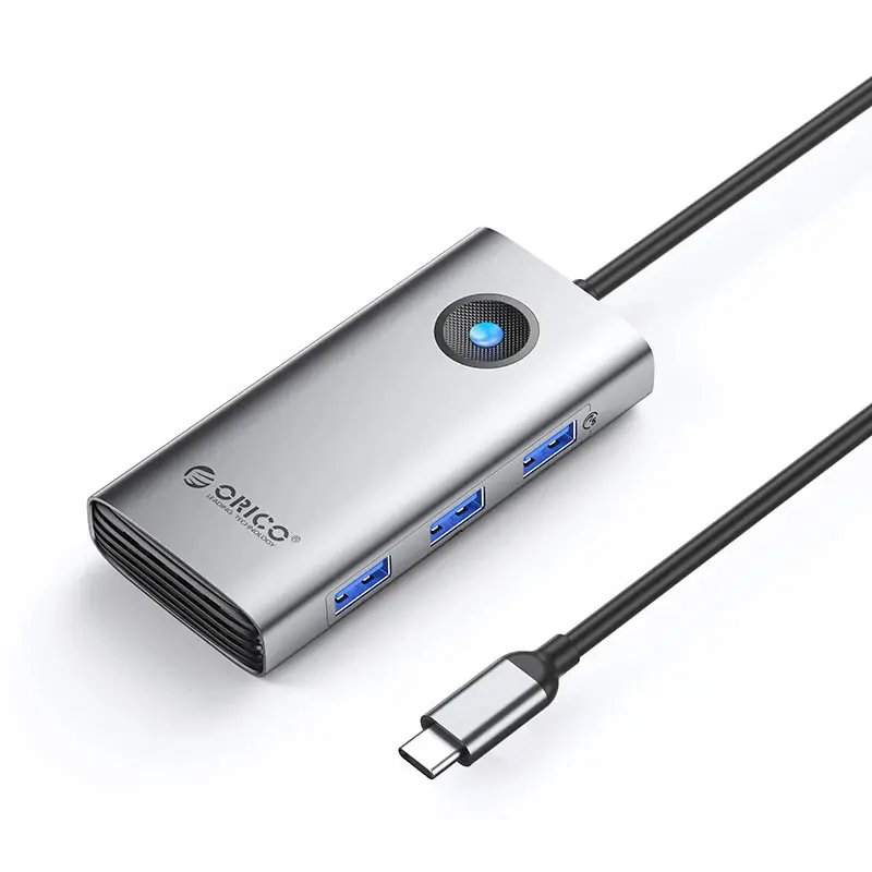 Orico докинг станция Docking Station Type-C - PW11-6PR-GY-EP - HDMI x 1, USB-C x 1, USB3.0 x 3, USB-C PD100W x 1, LAN x 1 (1Gbps) - image 1