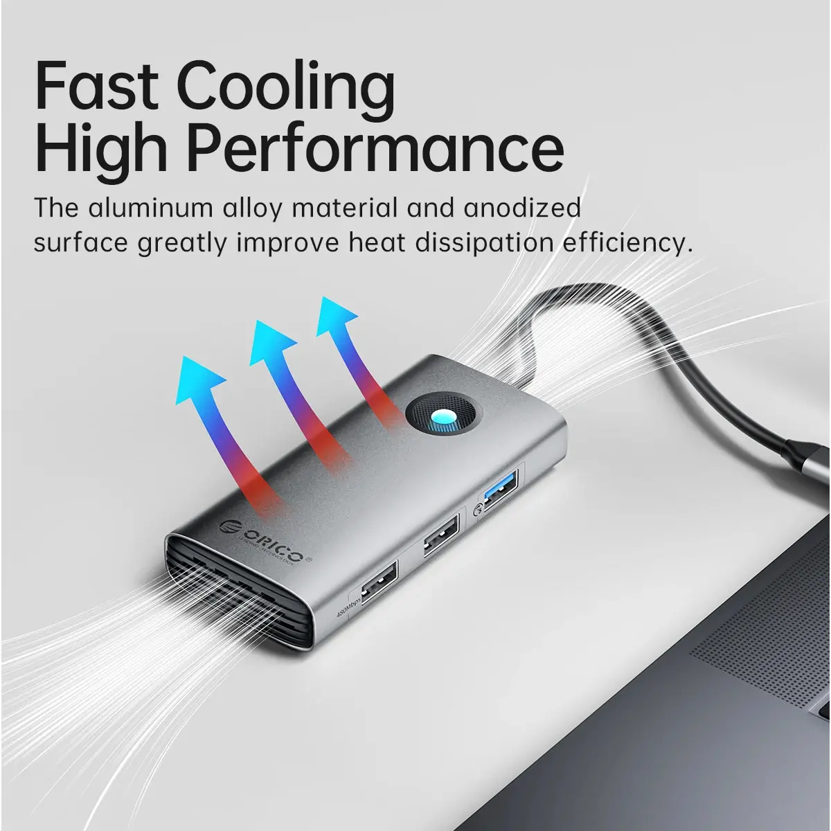 Orico докинг станция Docking Station Type-C - PW11-6PR-GY-EP - HDMI x 1, USB-C x 1, USB3.0 x 3, USB-C PD100W x 1, LAN x 1 (1Gbps) - image 11