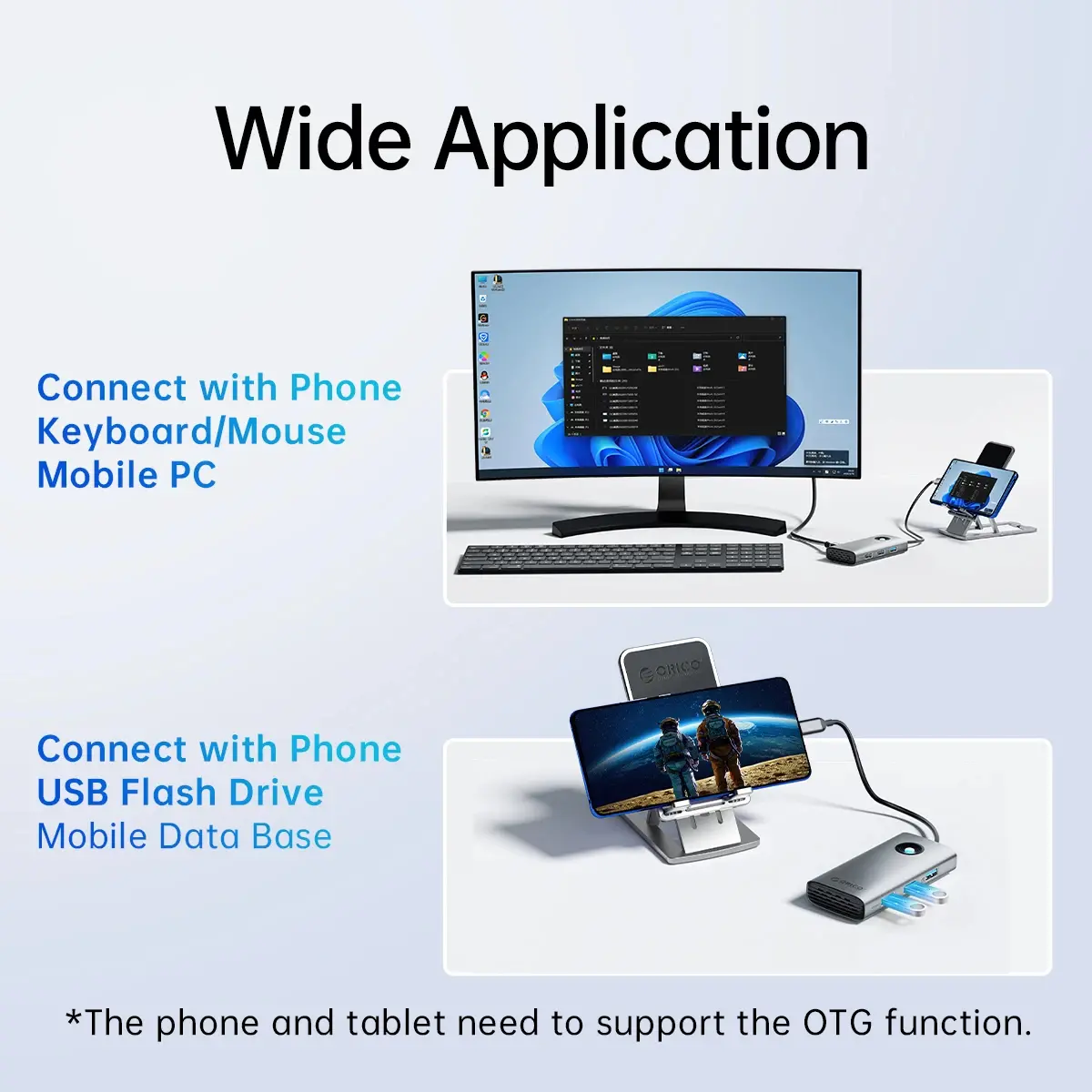 Orico докинг станция Docking Station Type-C - PW11-6PR-GY-EP - HDMI x 1, USB-C x 1, USB3.0 x 3, USB-C PD100W x 1, LAN x 1 (1Gbps) - image 7
