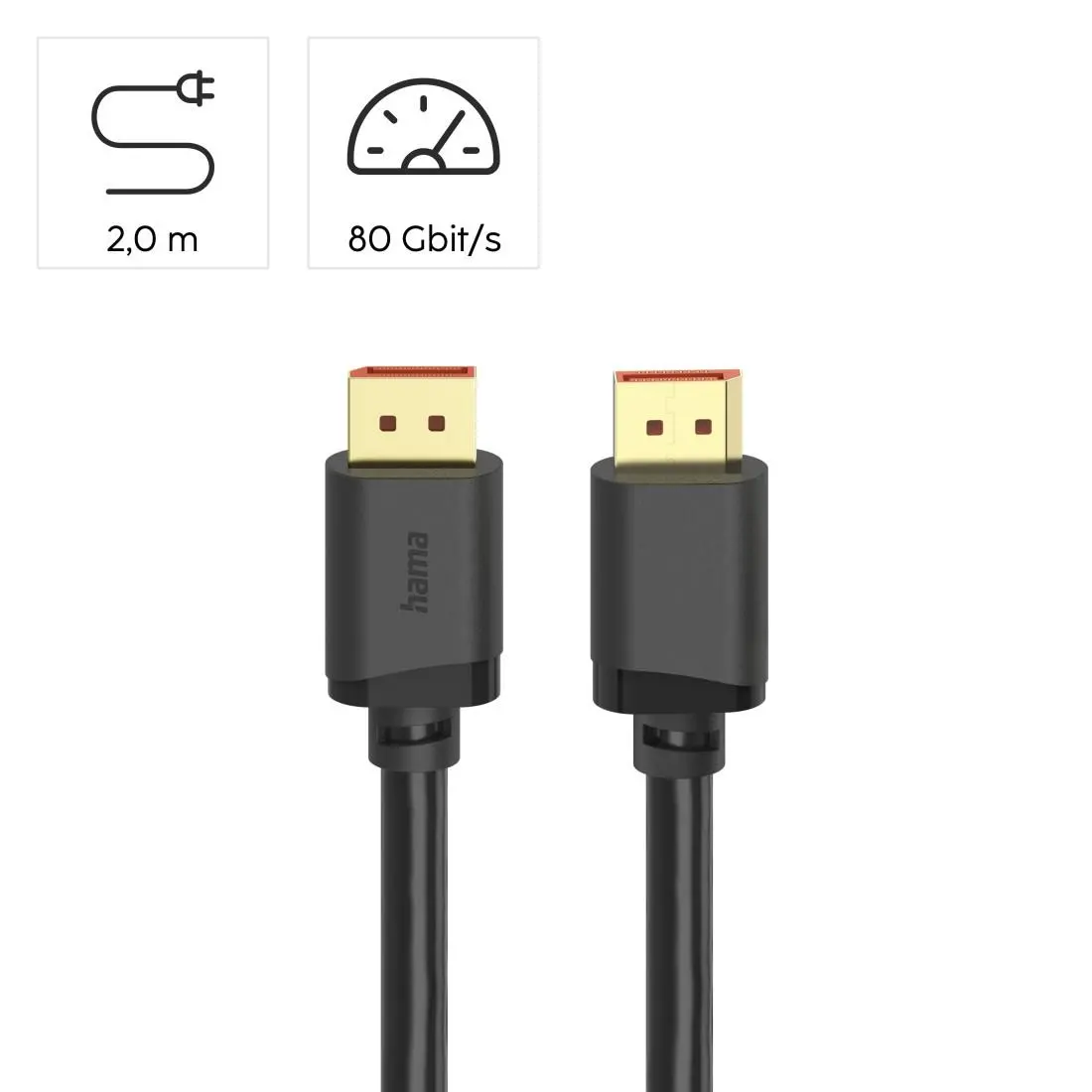 HAMA Кабел DisplayPort, DP 2.1, Ultra-HD 16K, 80 Gbit/s, 2 m - image 13