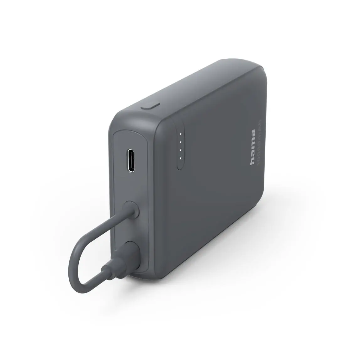 HAMA Baterie externă „Travel” cu cablu, 10000mAh, 2 ieșiri: 2x USB-C, antracit