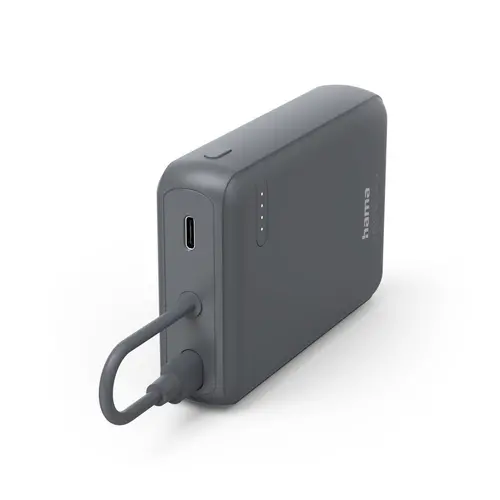 HAMA Baterie externă „Travel” cu cablu, 10000mAh, 2 ieșiri: 2x USB-C, antracit - 1