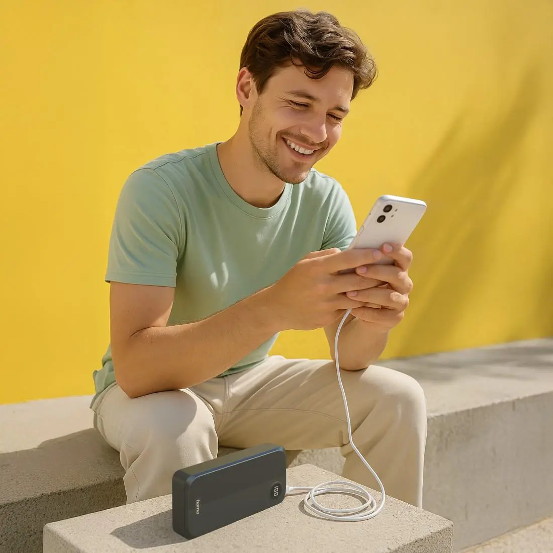 HAMA Външна батерия 20000 mAh, 3 изхода: 2 x USB-C, 1 x USB-A, черна - image 3