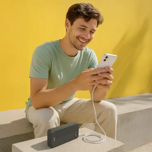HAMA Външна батерия 20000 mAh, 3 изхода: 2 x USB-C, 1 x USB-A, черна - image 3