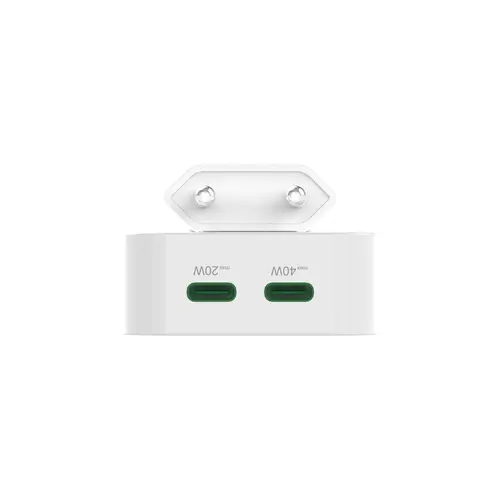 HAMA Бързо мини зарядно GaN, 2 x USB-C, PD, 40 W, сгъващ се адаптер, бял - image 5