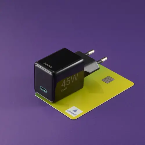 HAMA Бързо мини зарядно GaN, USB-C, PD, 45 W, черно - image 7