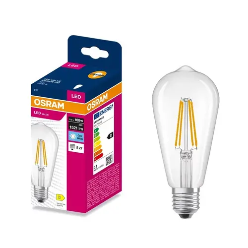 LED ЛАМПА VALUE FILAMENT EDISON 1521lm/840 E27 LEDVANCE