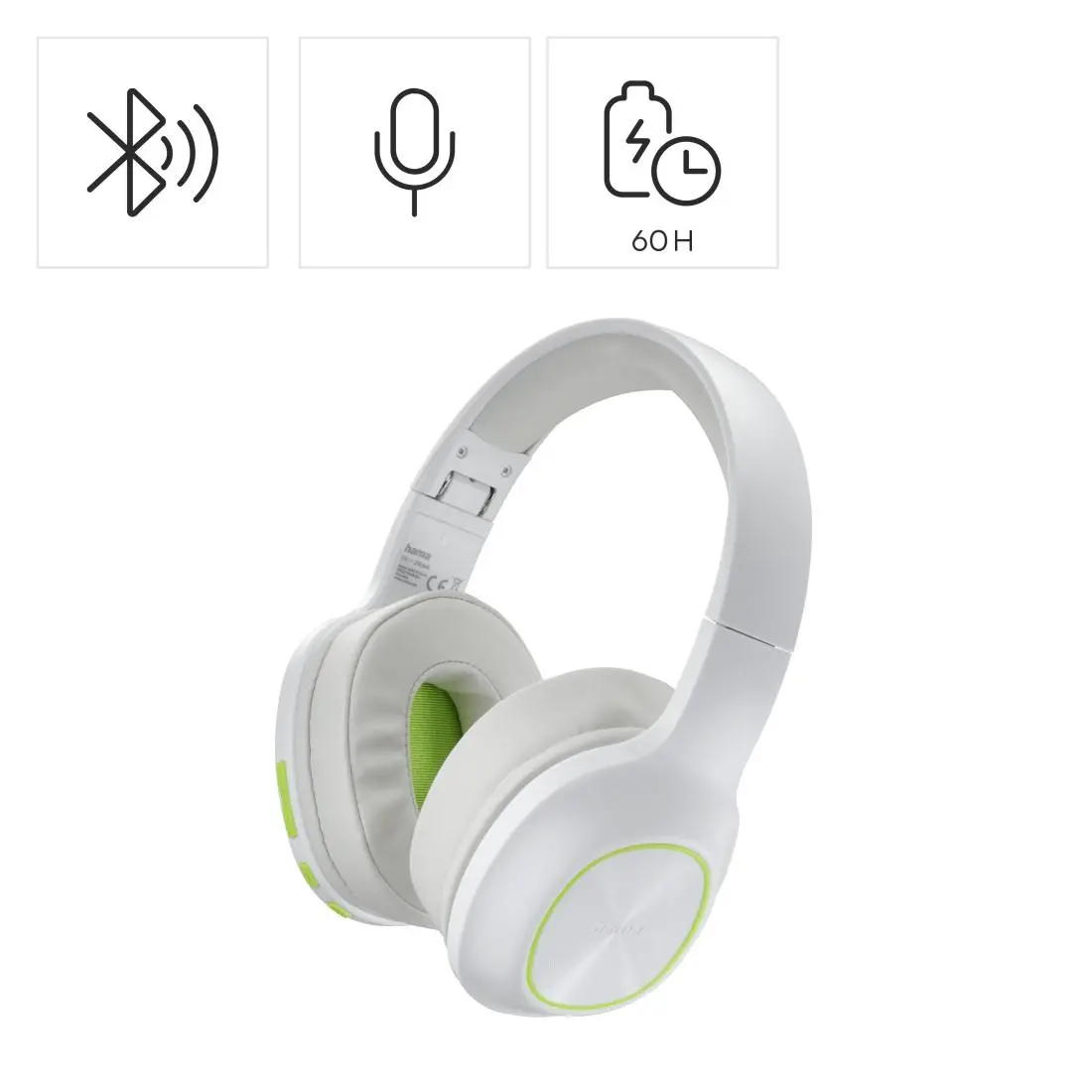 HAMA Ασύρματα ακουστικά Bluetooth "Spirit Calypso III", Over-Ear, Bass Boost, αναδιπλούμενα, λευκό - image 10