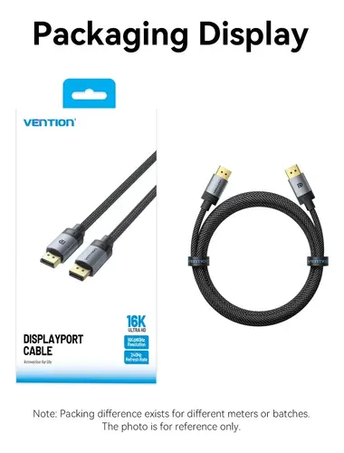Vention Καλώδιο - DisplayPort v2.1 DP M / M Μαύρο 16K@60Hz, 1M - HGBHF - 12