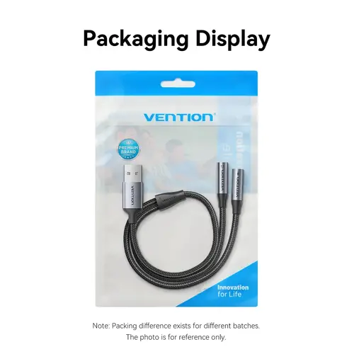 Vention външна звукова карта USB Sound card 2-Port 0.25M Gray - CVHHC - image 10