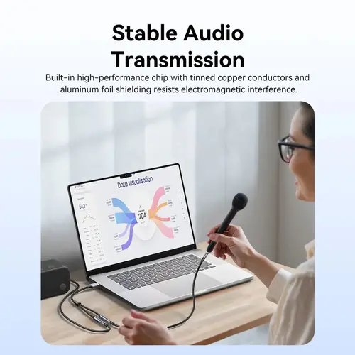 Vention външна звукова карта USB Sound card 2-Port 0.25M Gray - CVHHC - image 4