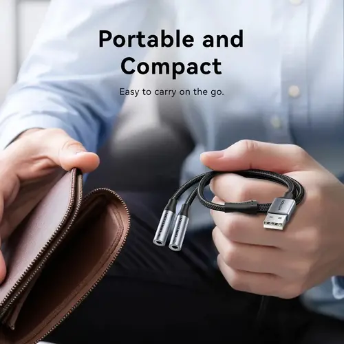 Vention външна звукова карта USB Sound card 2-Port 0.25M Gray - CVHHC - image 6